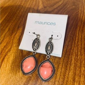 Maurcies Pink Dangle Earrings